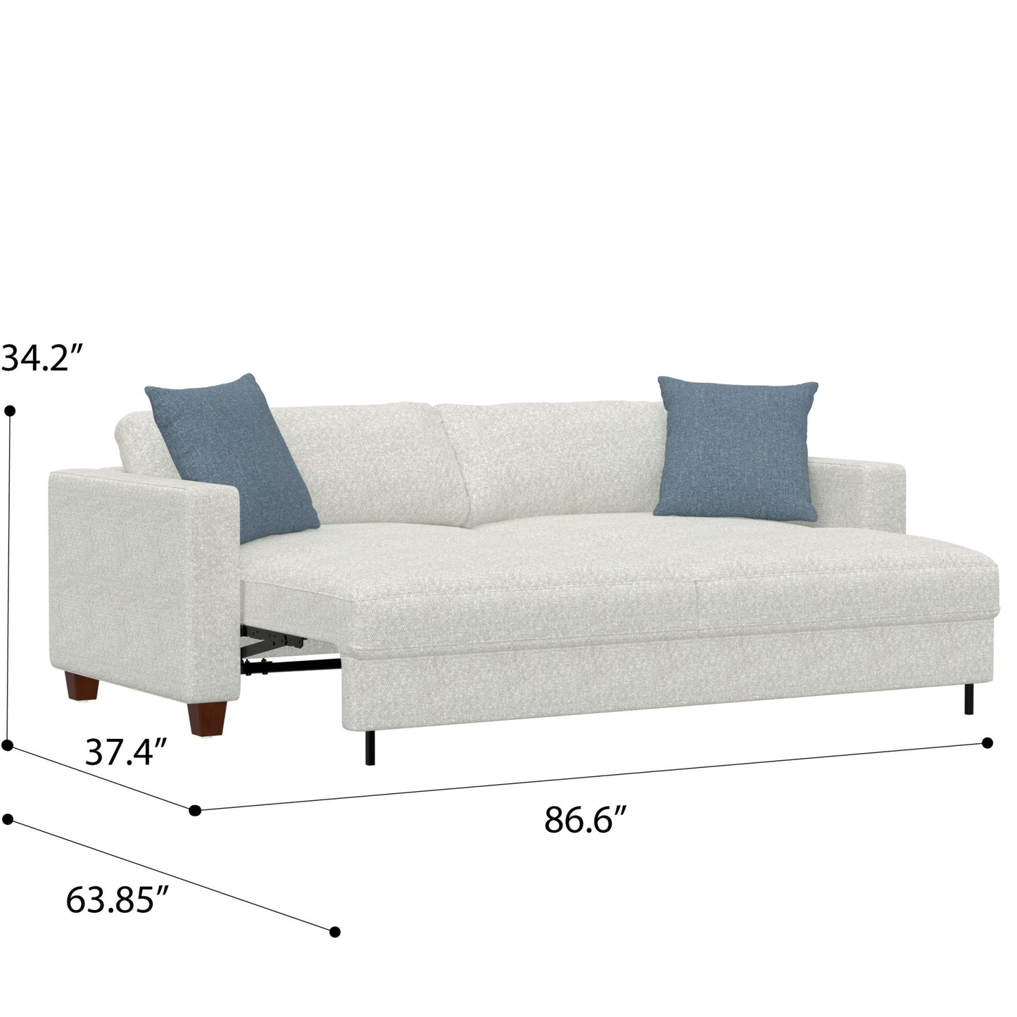 Pop Up Sleeper Sofa For Living Spaces - White Emerald Home