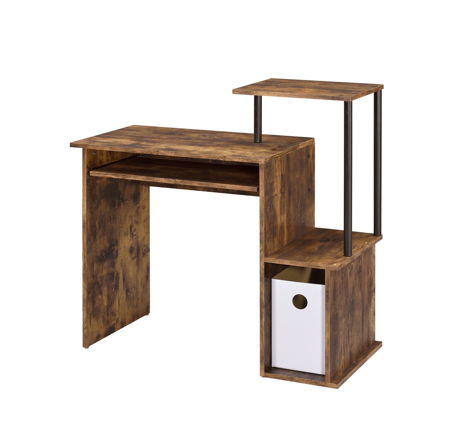 Lyphre - Computer Desk - Weathered Oak / Black Acme