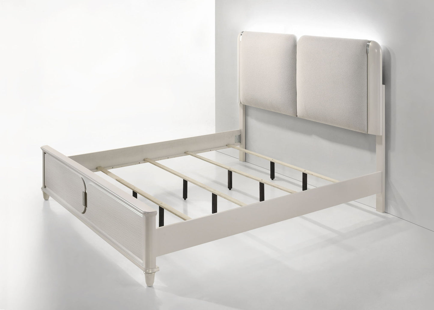 Laveda - Boucle Bed With LED Acme