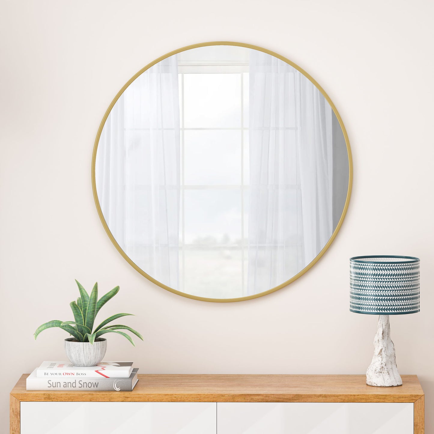 Wall Circular Mirror Metal Framed Mirror Round Vanity Mirror Dressing Mirror, For Bathroom, Living Room, Bedroom Wall Decor Daily Nest