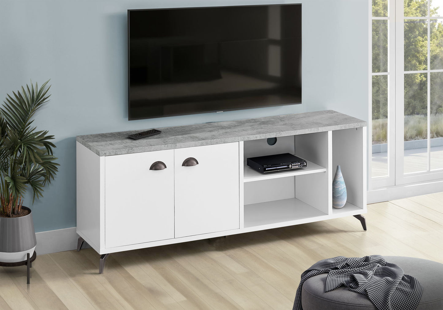 TV Stand, Console, Media Entertainment Center, Storage Cabinet, Contemporary & Modern 8th Street