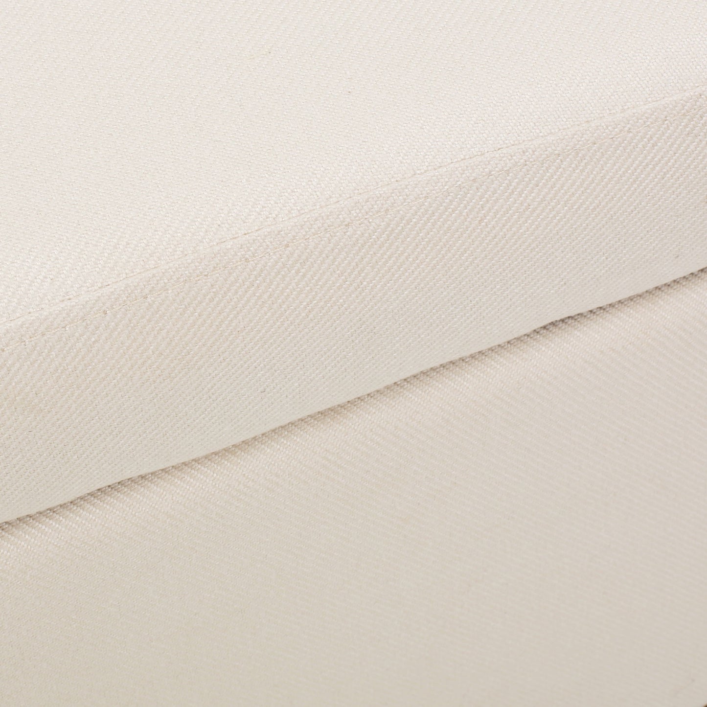 Upholstered Storage Ottoman With Nailhead Trim - Beige Noble House
