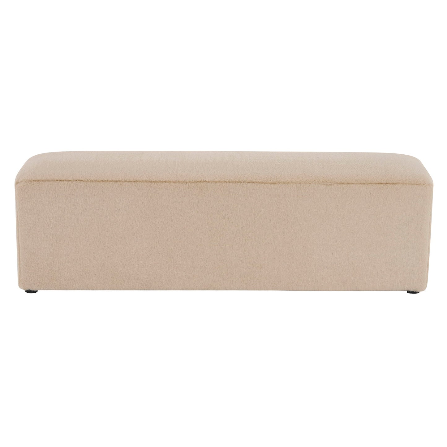 Long Plush Ottoman, Simple Footstool And Seat For Home Use - Almond Noble House
