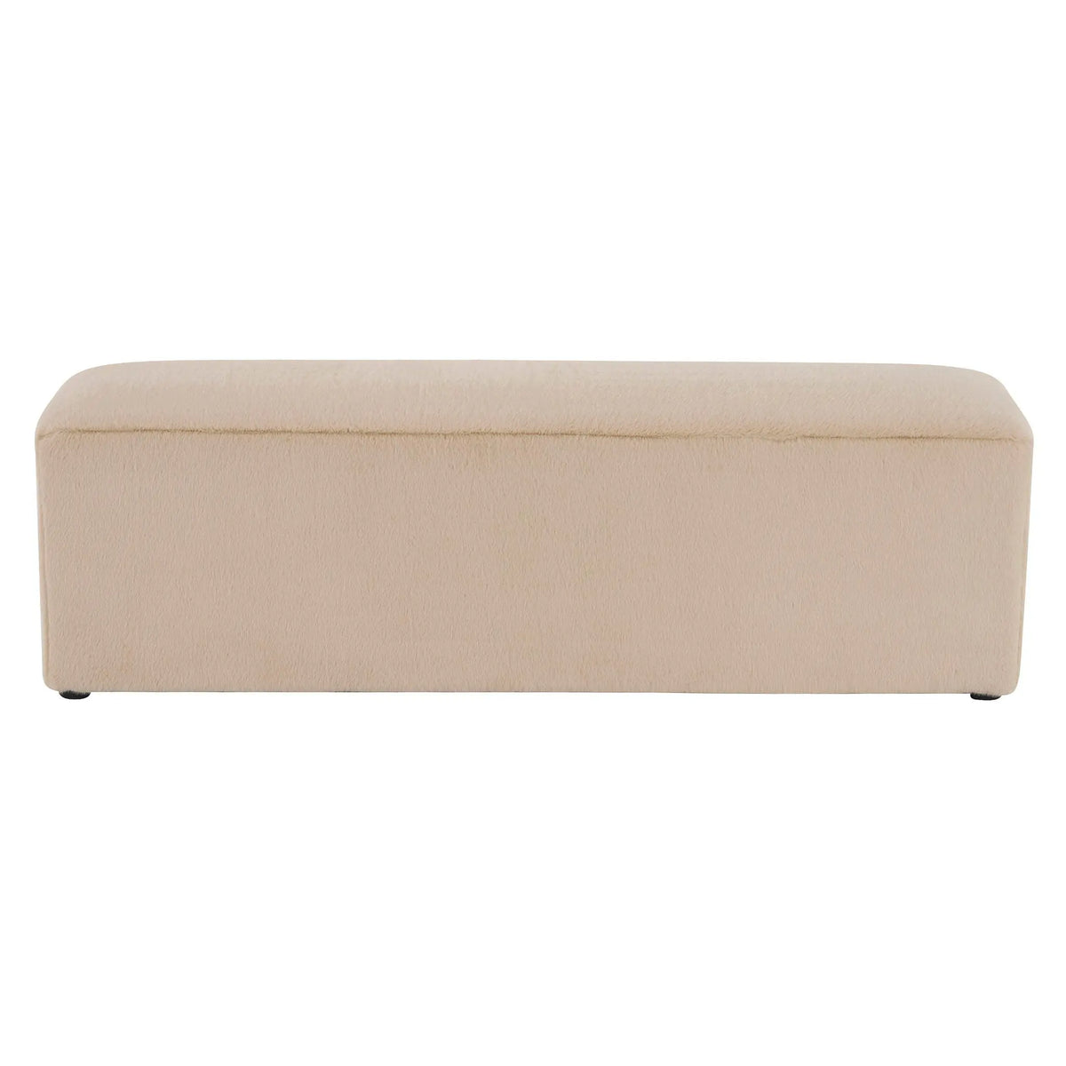 Long Plush Ottoman, Simple Footstool And Seat For Home Use - Almond Noble House