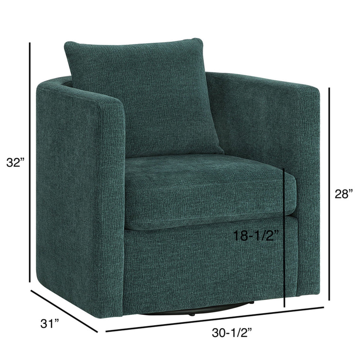 Sutton - Swivel Barrel Chair - Peacock Ridgecrest Home