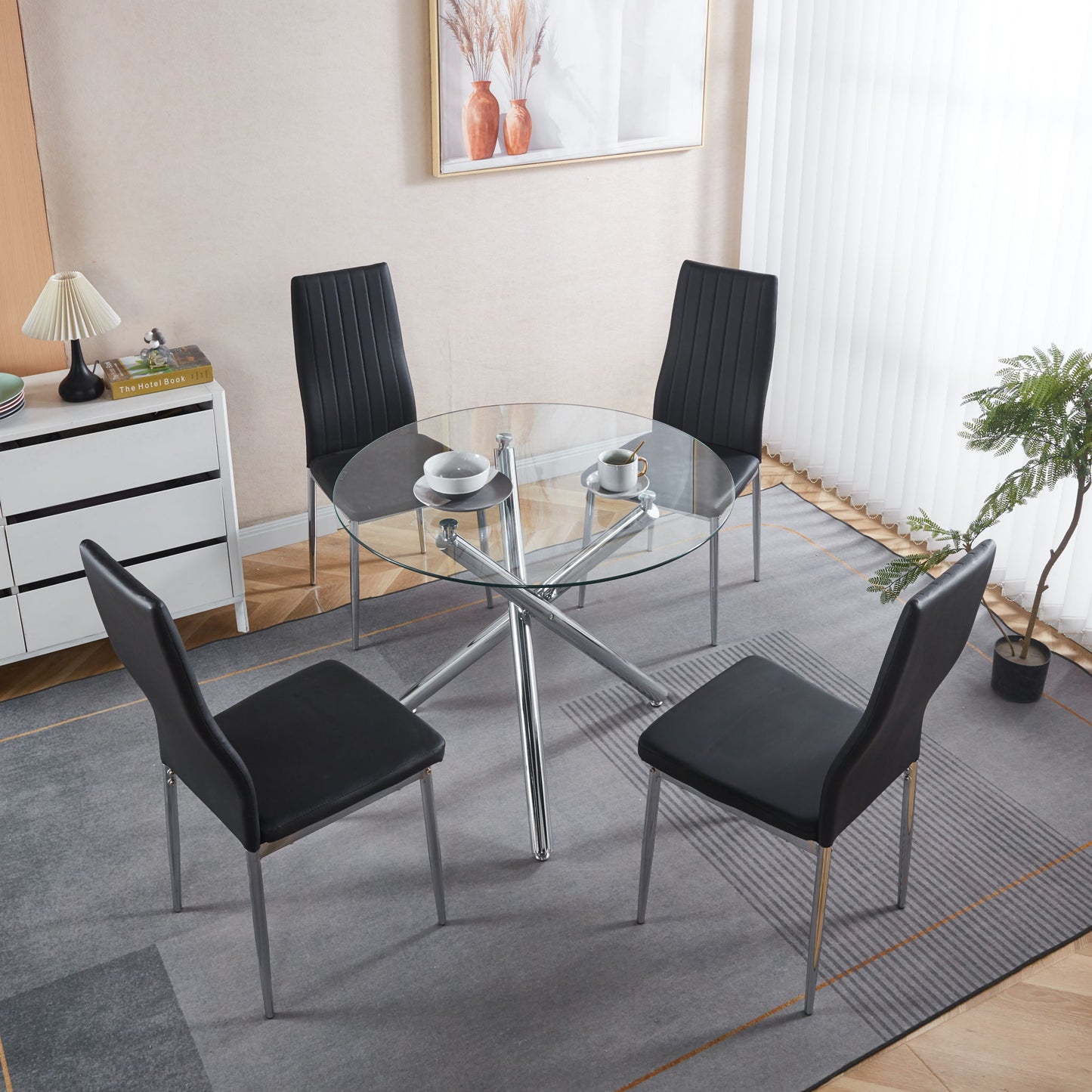 Chrome Leg Dining Chair (Set of 4) Home Essentials