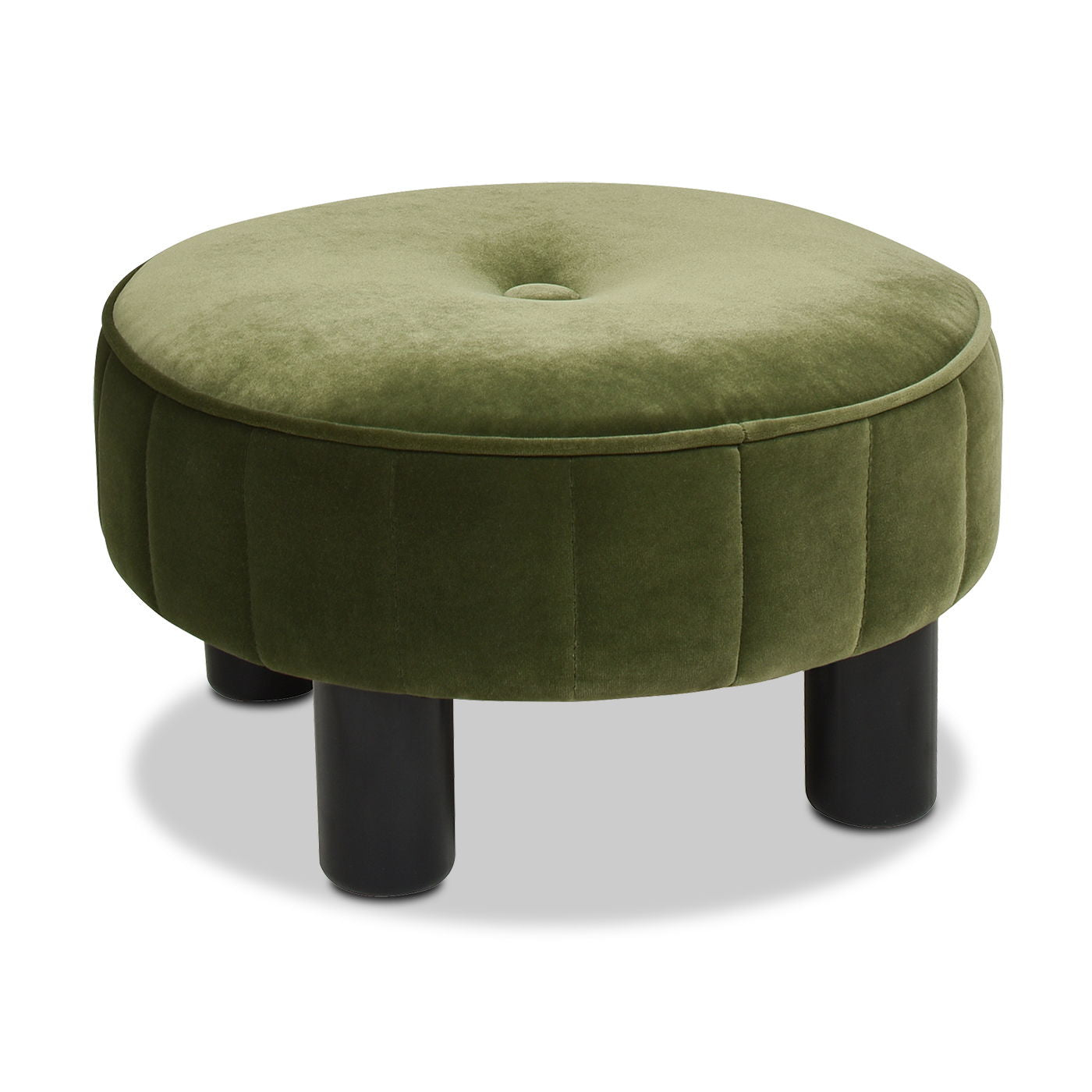 Riley - Round Footstool Ottoman - Olive Green Jennifer Taylor Home