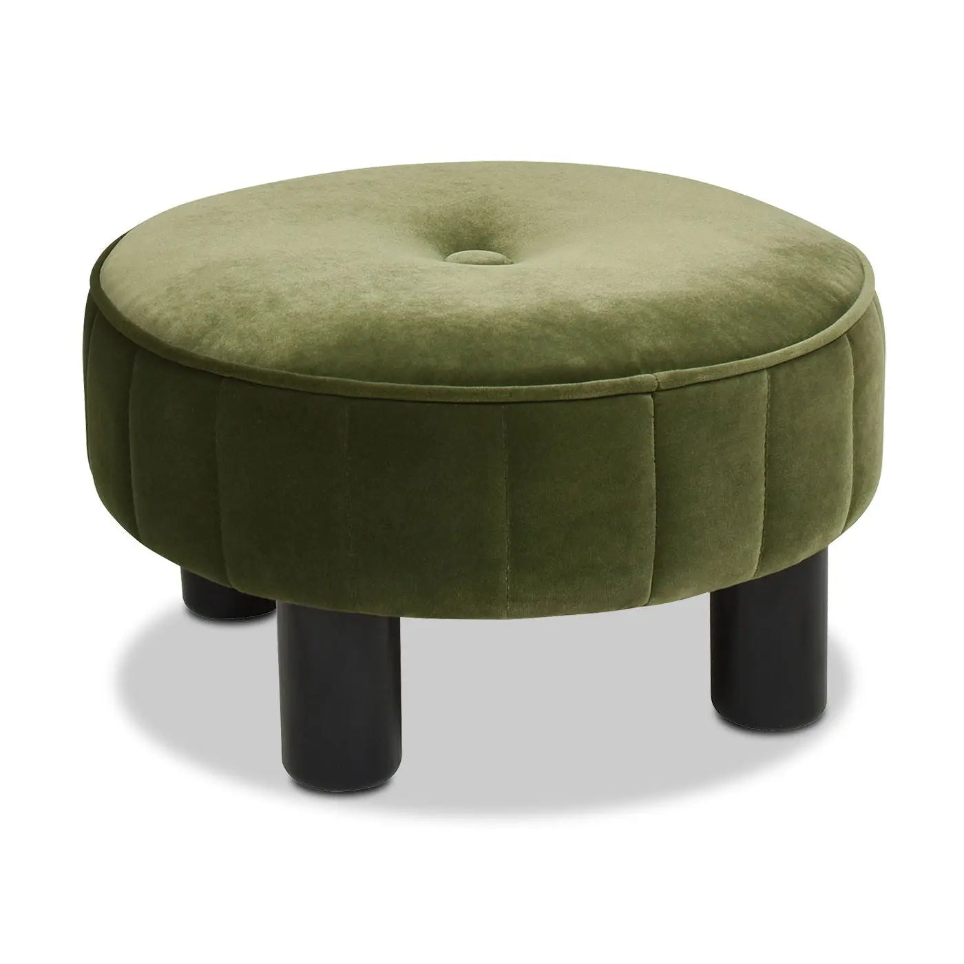 Riley - Round Footstool Ottoman - Olive Green Jennifer Taylor Home