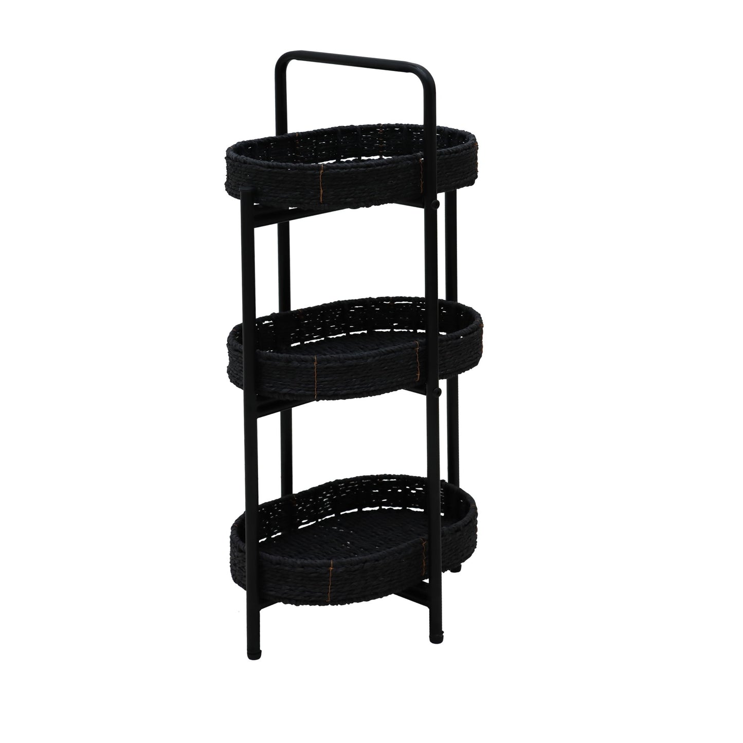 Modern 3 Tier Handwoven Side Table With Oval Organizer Daily Nest