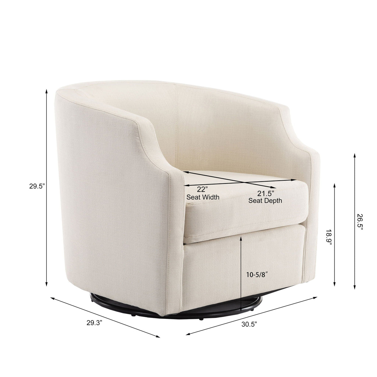 Isabelle - Swivel Glider Barrel Chair Ridgecrest Home