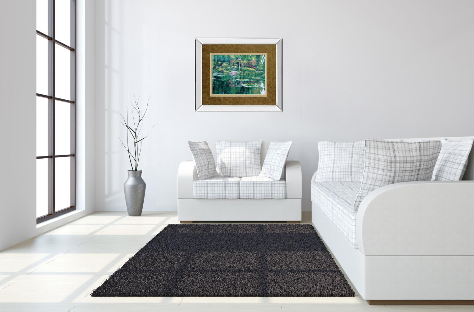 Swamp Scene - Mirror Framed Print Wall Art - Green Classy Art