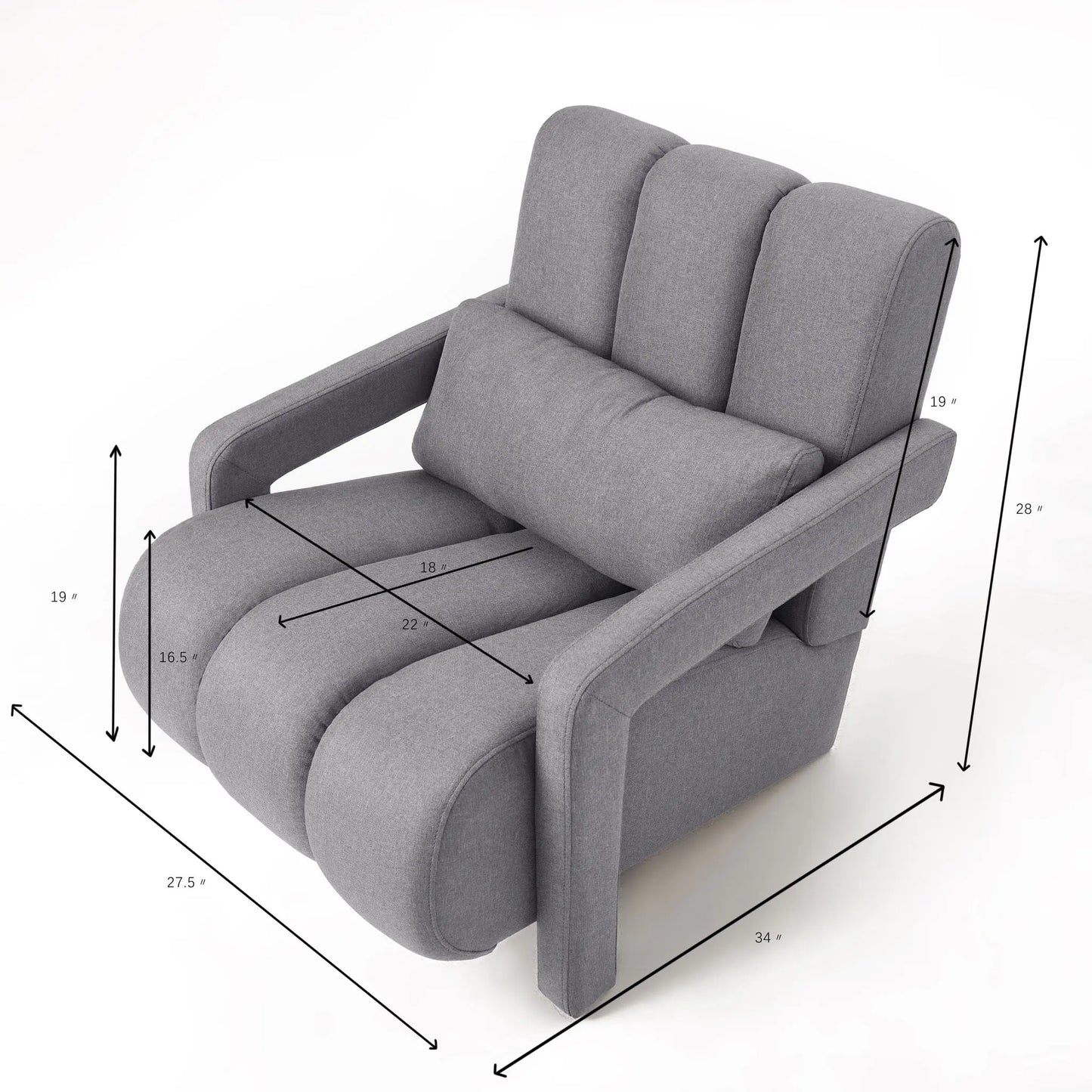 Modern Upholstered Accent Chair, Comfortable Fabric With A Pillow For Living Room Home Essentials