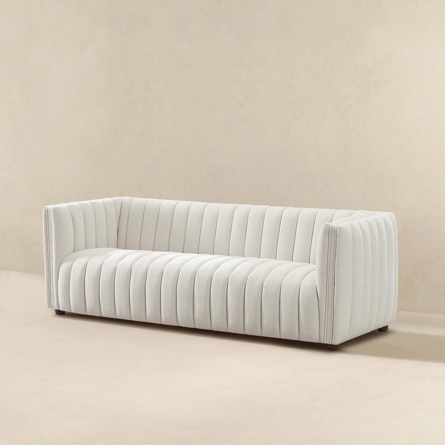 April - Mid-Century Modern Luxury Tight Back Boucle Couch Ashcroft Furniture