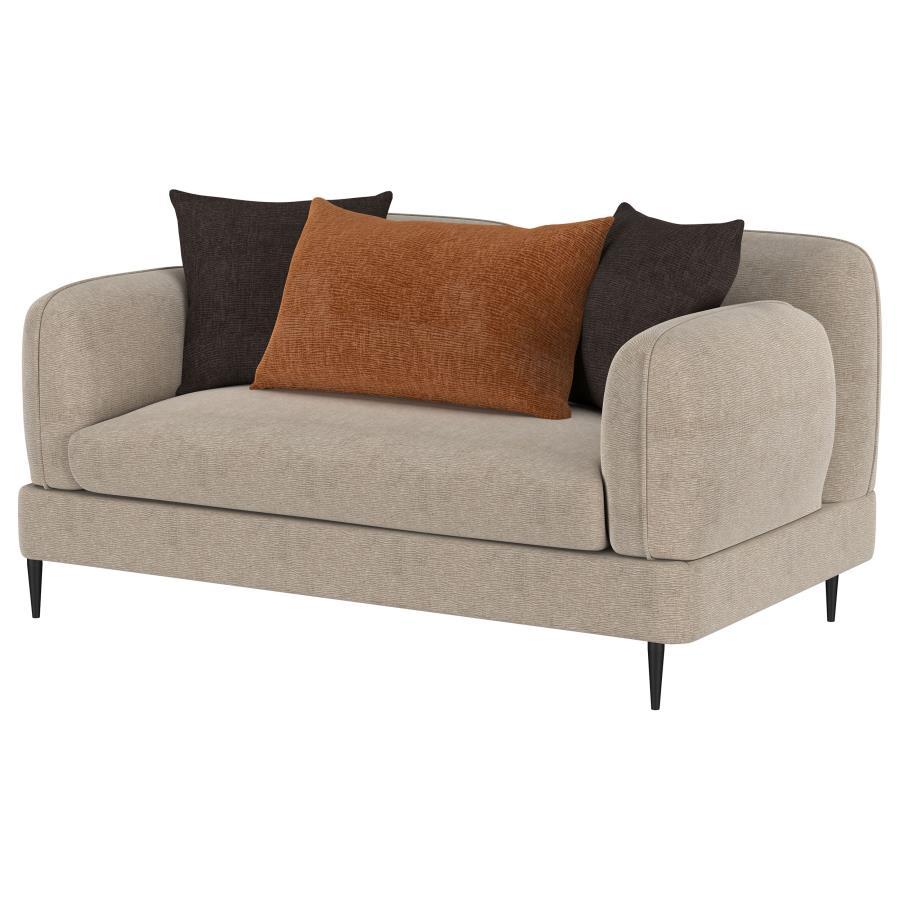 Jade - Chenille Upholstered Modern Track Arm Loveseat Coaster Fine Furniture