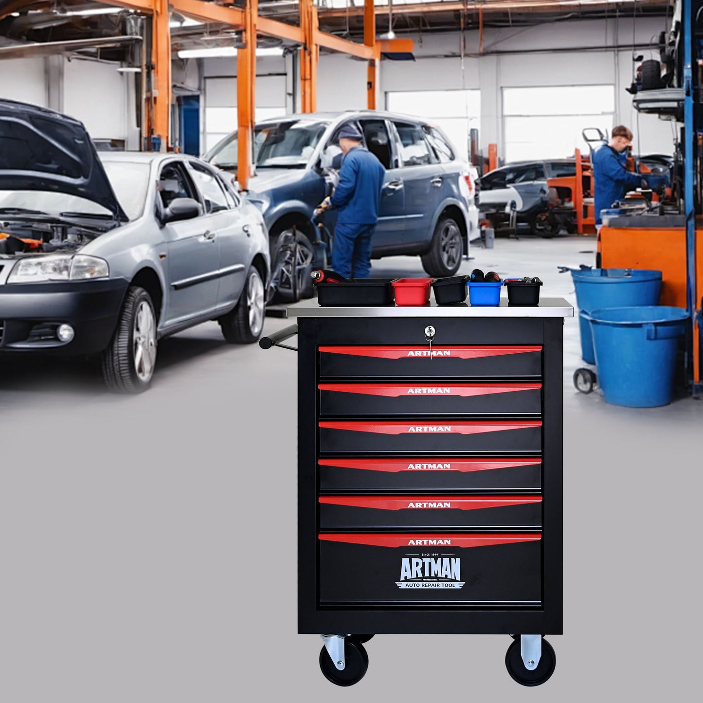 Drawer Multifunctional Tool Cart With Wheels For Garage Daily Nest