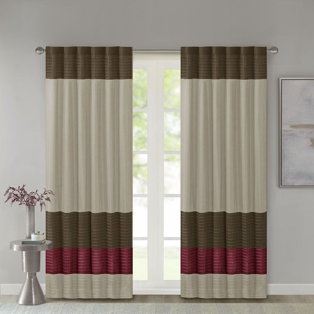 Amherst - Polyoni Pintuck Window Panel - Red Madison Park