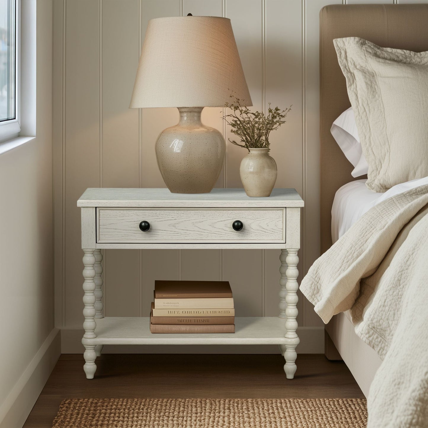 Beckett - Large Nightstand - Antique Cream Madison Park Signature