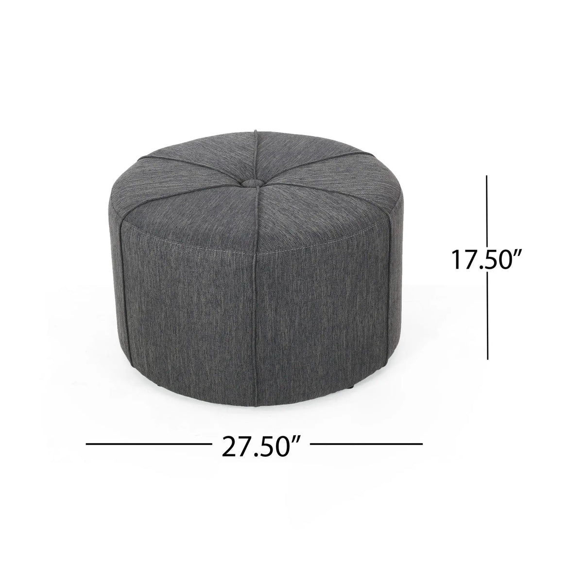 Contemporary Ottoman With Tonal Piping And Button Tuft Design Noble House