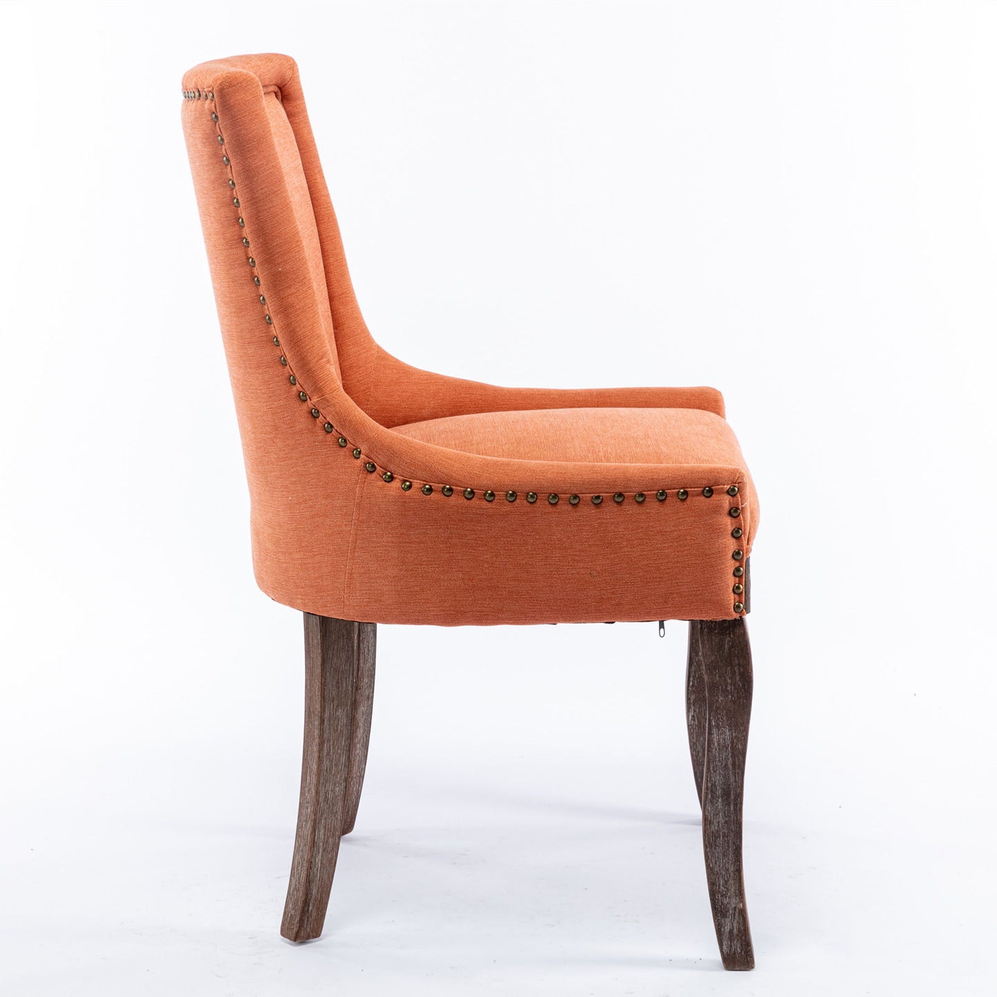 Ultra Side Dining Chair,Thickened Fabric Chairs With Neutrally Toned Solid Wood Legs, Bronze Nail Head (Set of 2) Home Essentials