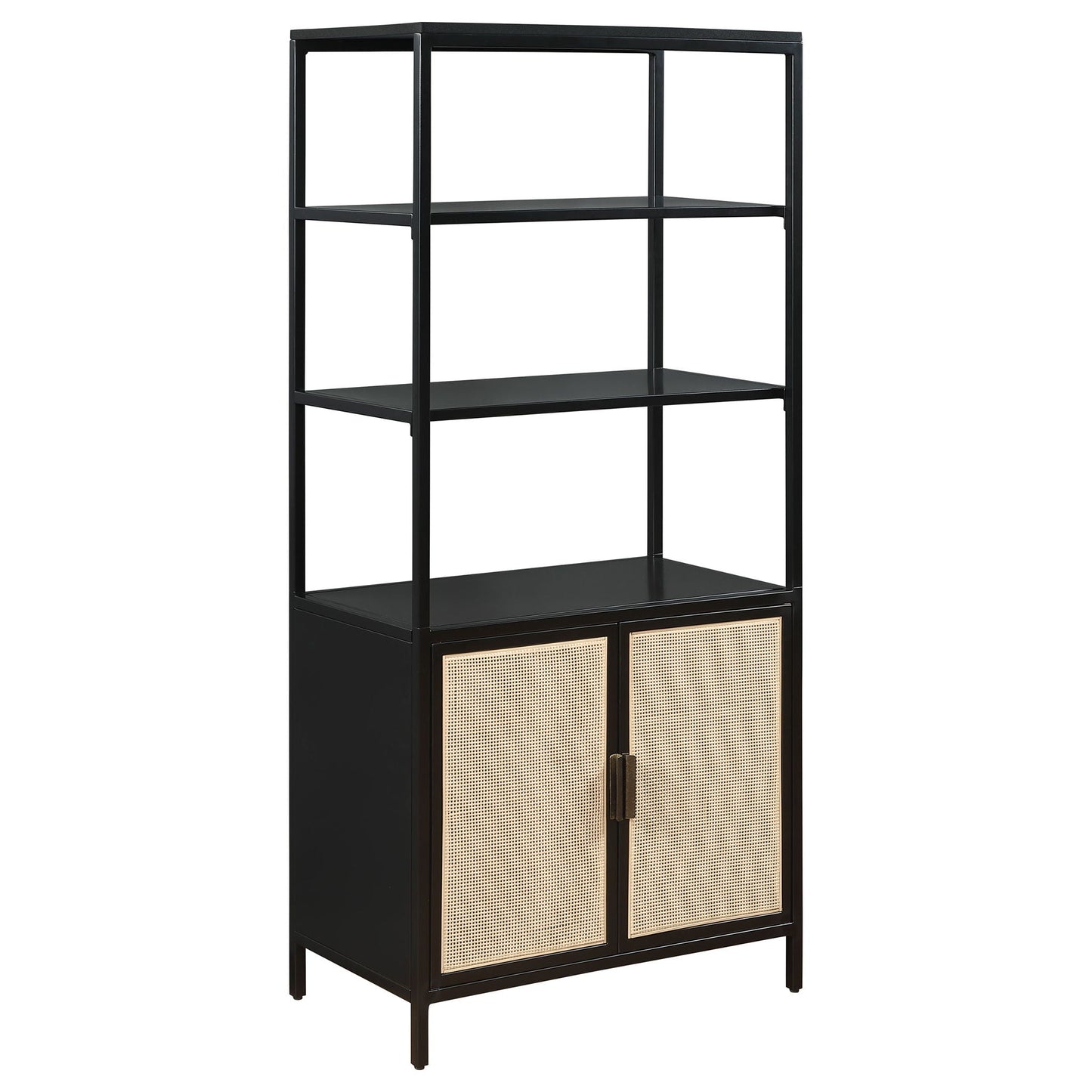 Amherst - 3-Shelf Radio Weave Cane Metal Accent Cabinet Coaster Fine Furniture