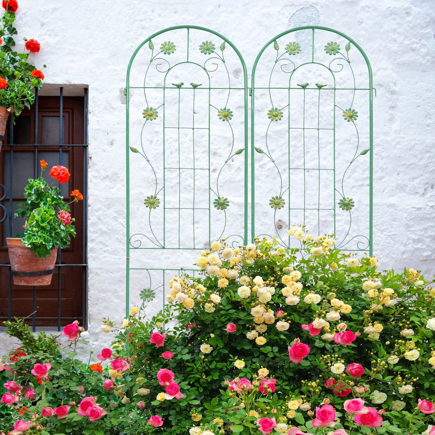 Metal Garden Trellis Rustproof Trellis For Climbing Plant Outdoor Flower Support Daily Nest