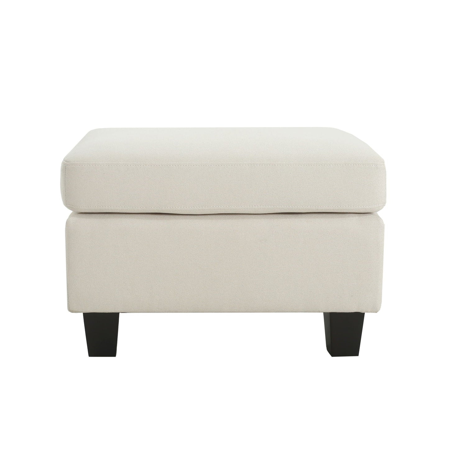 Springfield - Ottoman Contemporary Design Fabric Birch Wood Legs - Beige Noble House