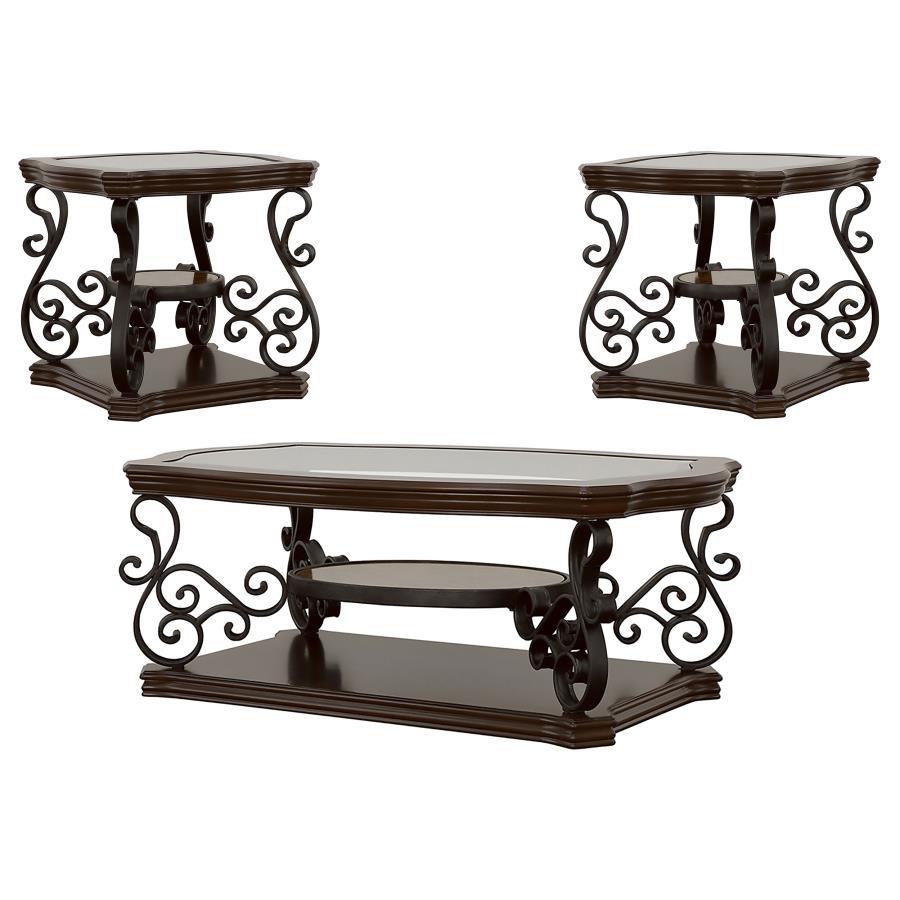 Laney - Glass Top Coffee And End Table Set Coaster Fine Furniture