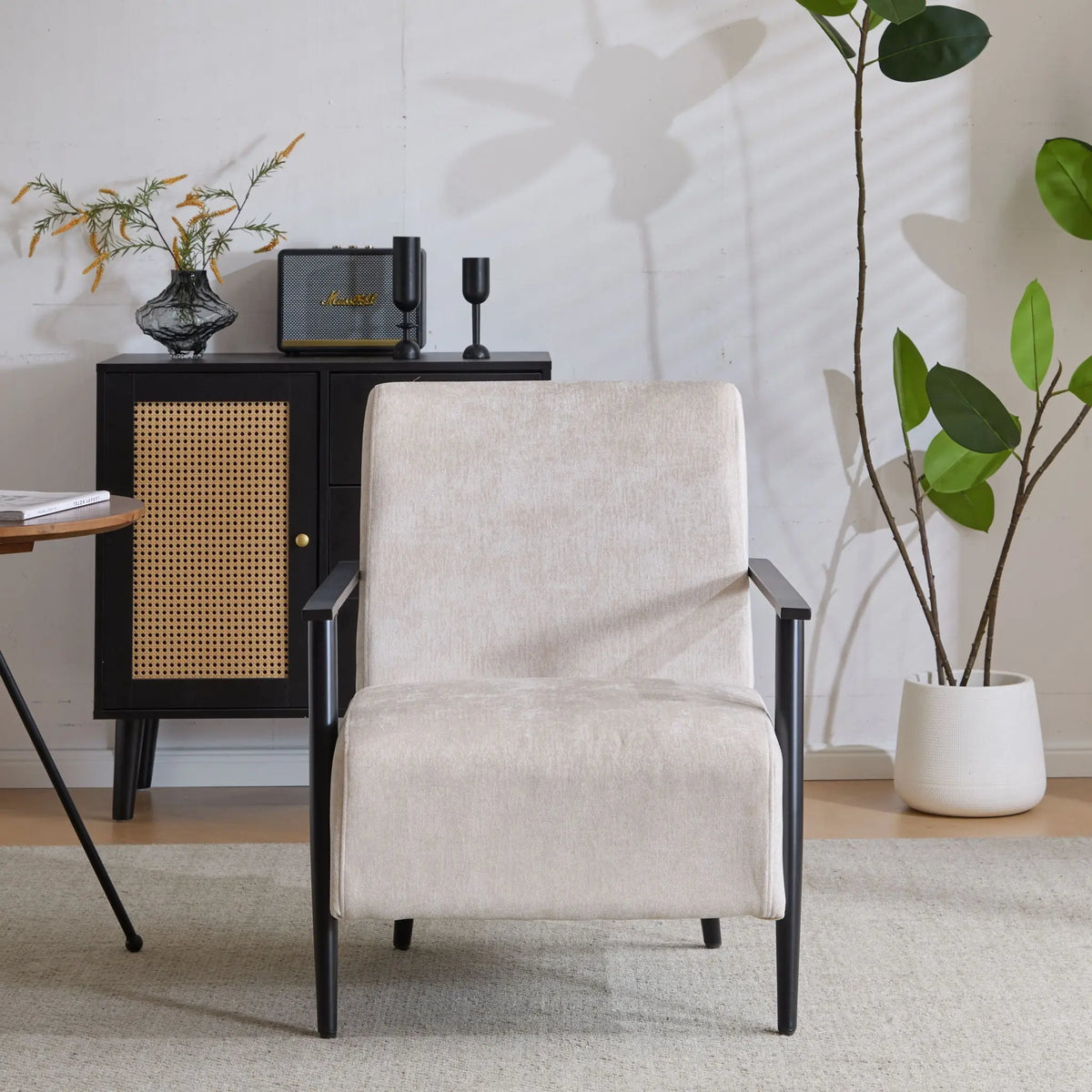 Modern Lounge Chair With Upholstery Noble House