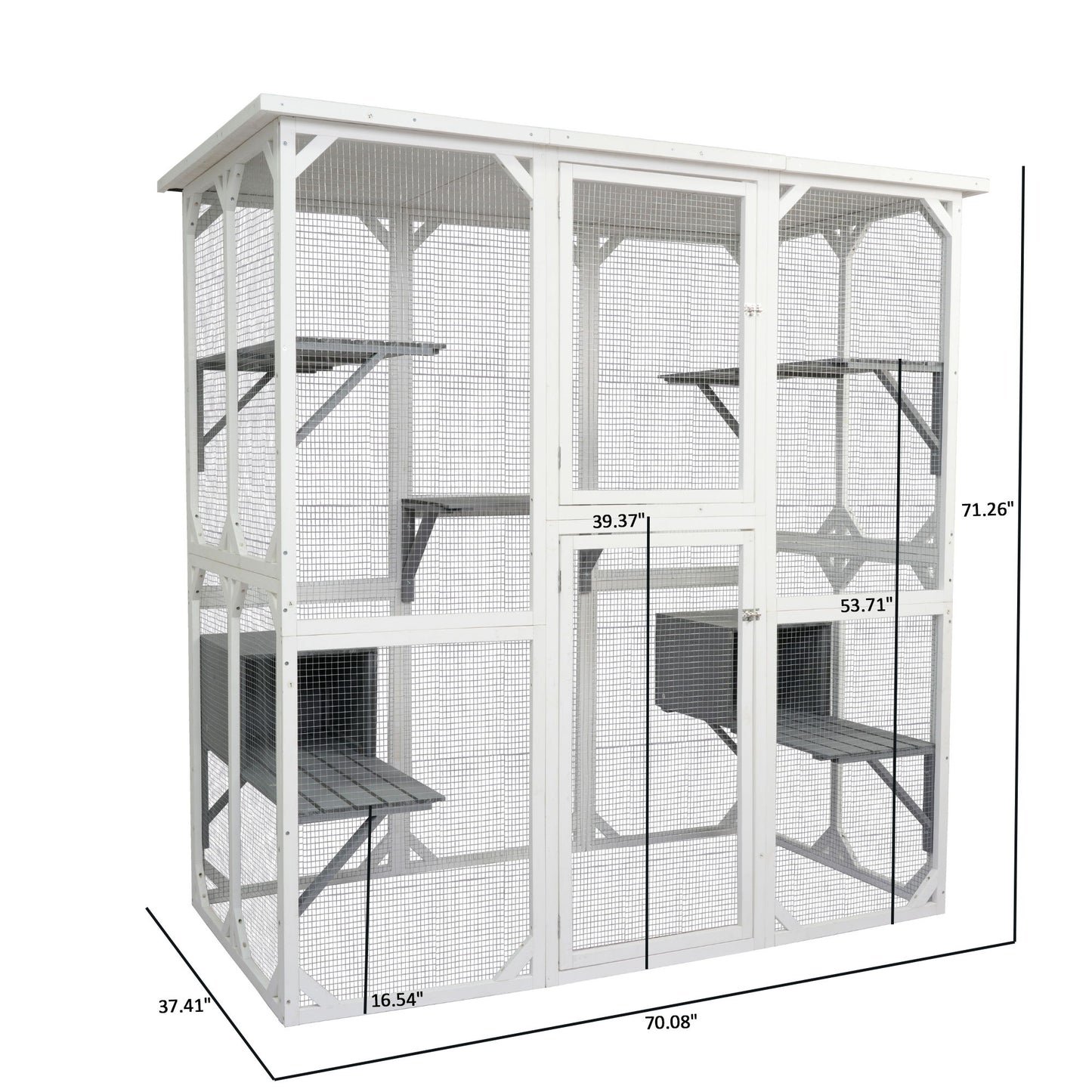 Xpt018 Cat Cage Box Lovely House Cute Pet Play Speace Wooden Medium - White Daily Nest