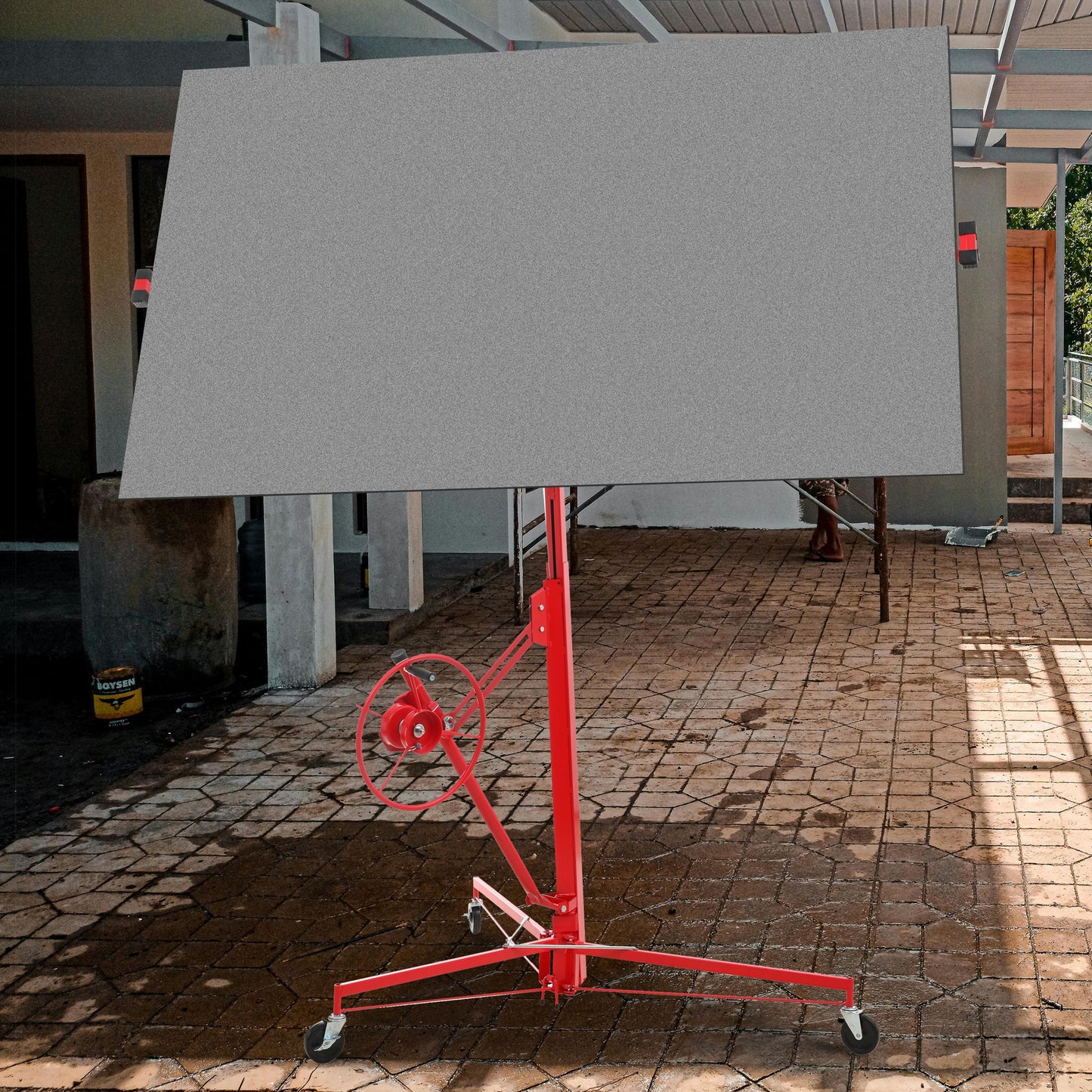 Drywall Lift Panel Hoist Jack Lifter With Caster Wheels And Telescopic Arm Daily Nest