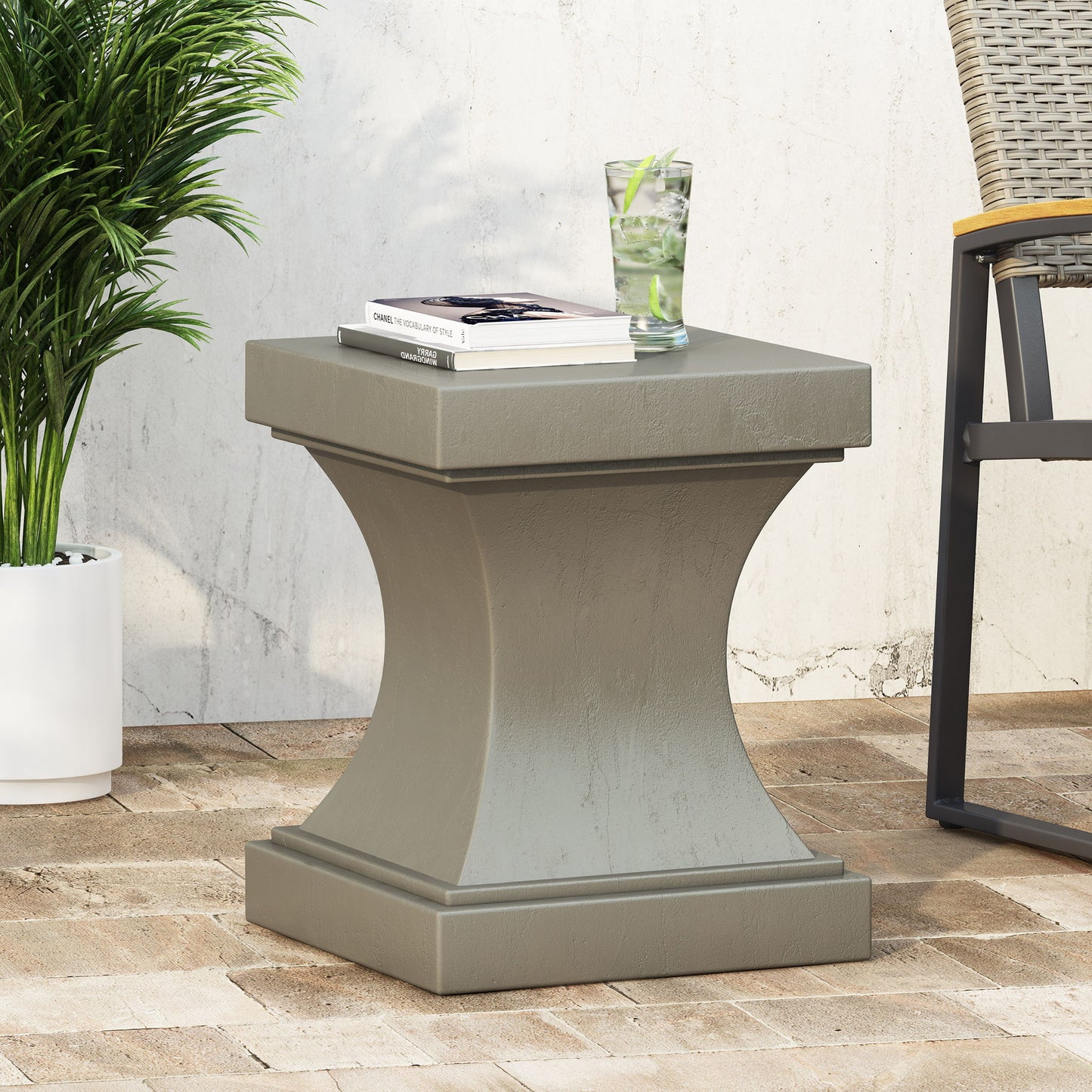 Athena - Modern Side Table With Pedestal Design Noble House