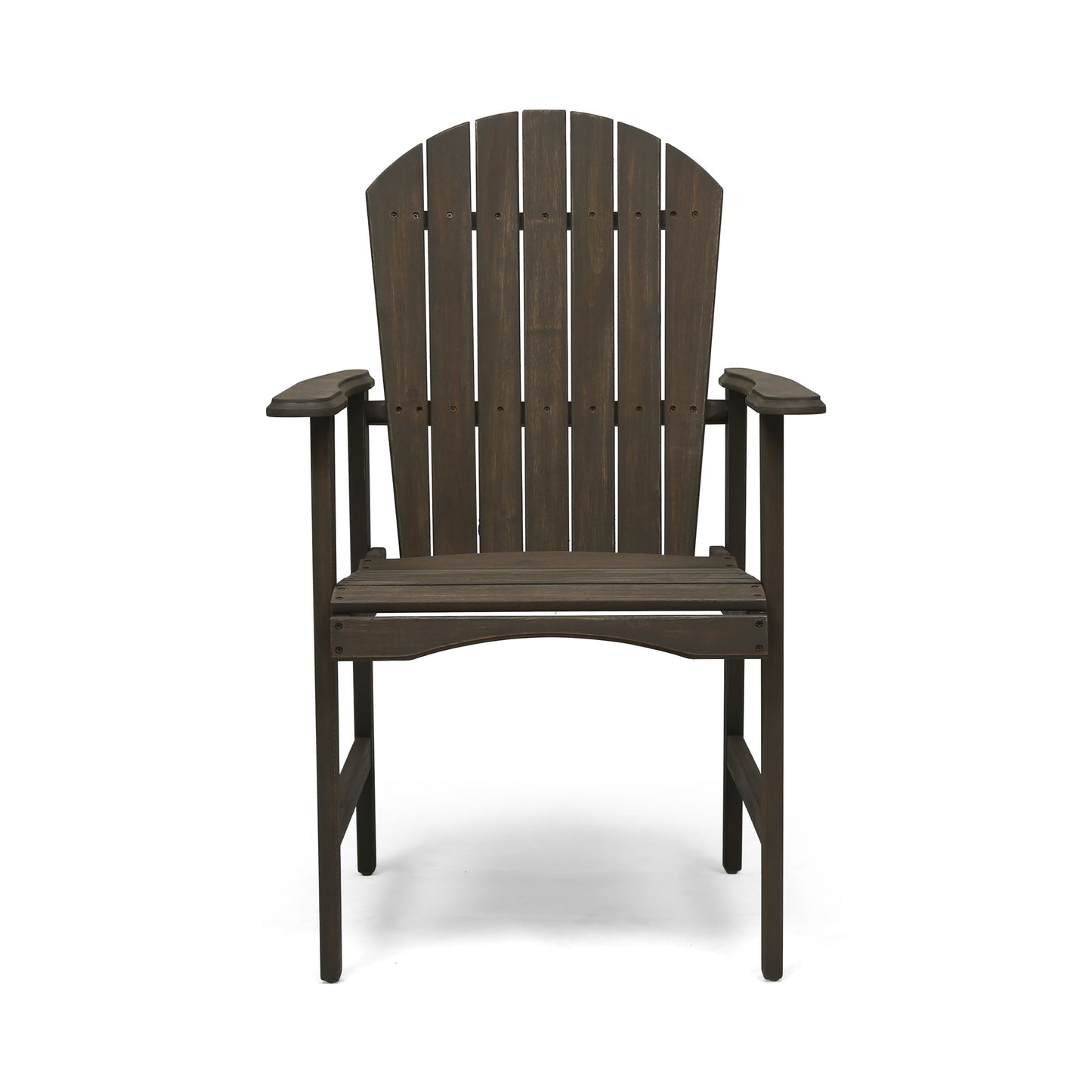 Outdoor Weather Resistant Acacia Wood Adirondack Dining Chairs (Set of 2) Noble House