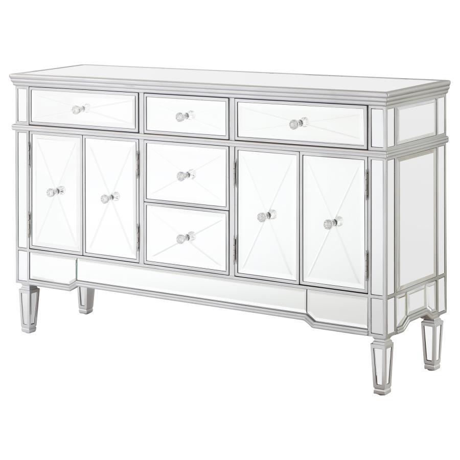 Duchess - 5-Drawer Mirrored Storage Accent Cabinet - Silver CoasterElevations