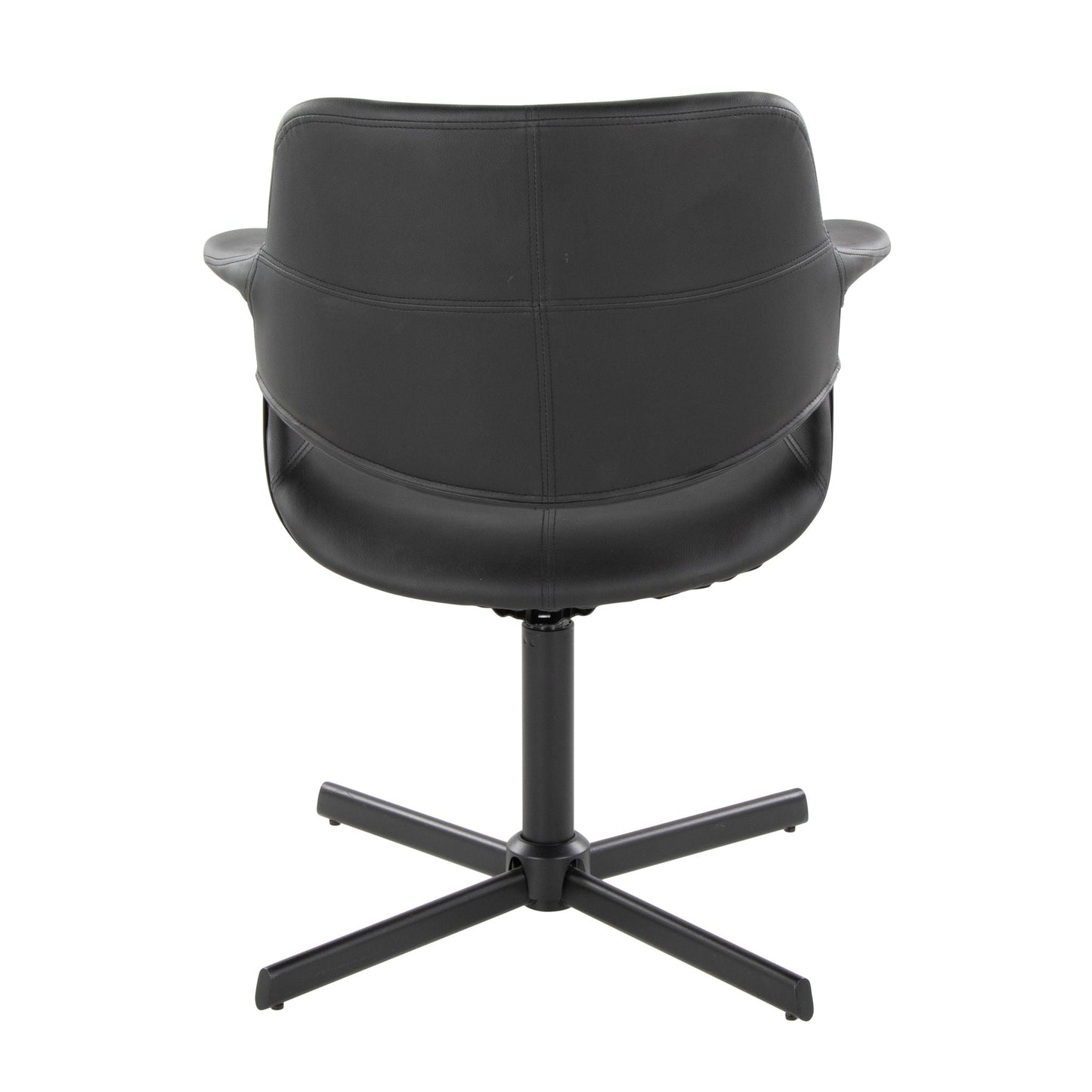 Vintage Flair - Mid-Century Modern Swivel Chair With X - Pedestal - Black Lumi Source