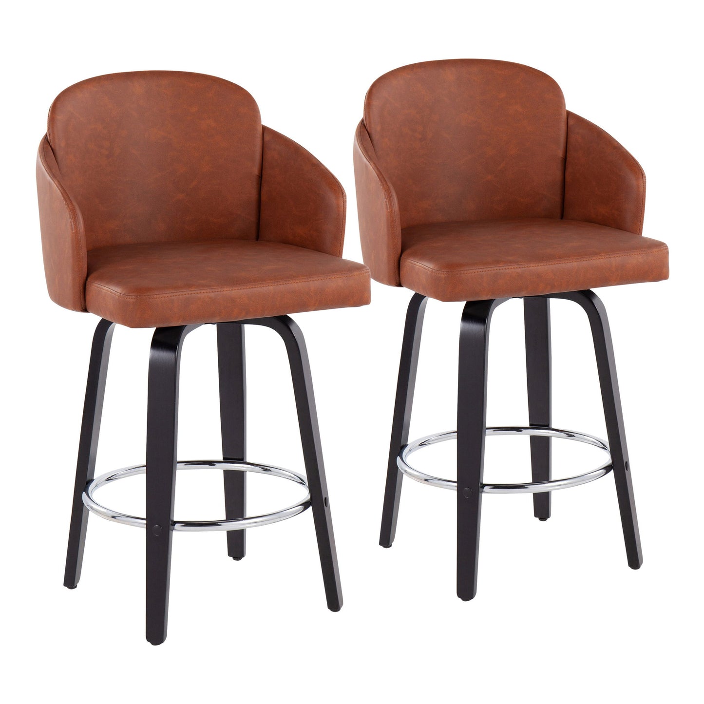 Dahlia - Contemporary Counter Stool Round Footrest (Set of 2) Lumi Source