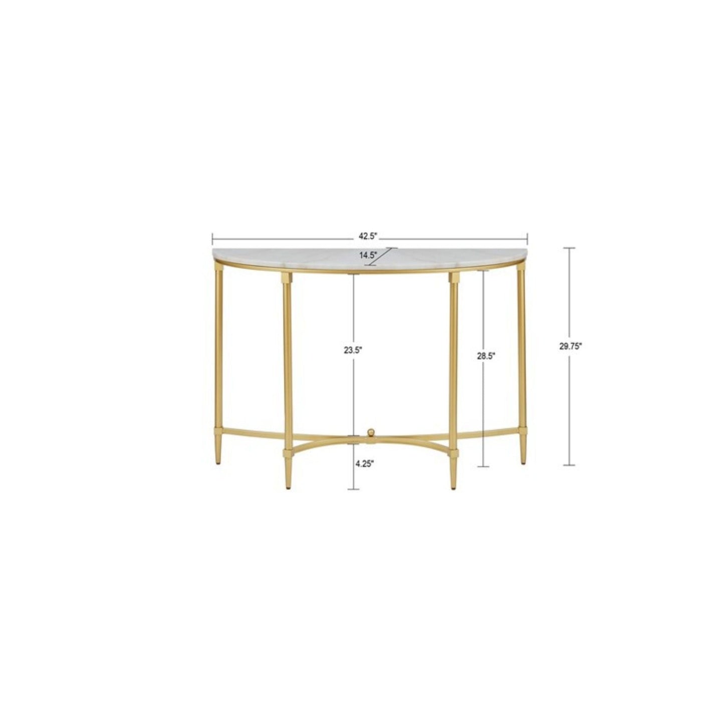 Bordeaux - Console Table - White / Gold JLA