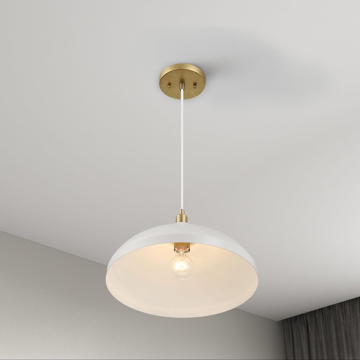 Astral - Single Light Pendant Lamp For Entrance Kitchen Island - Gold / White Ashcroft Furniture