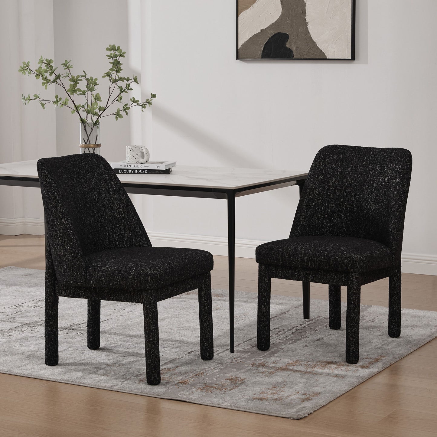 Wide Minimalist Dining Chair (Set of 2) Home Essentials