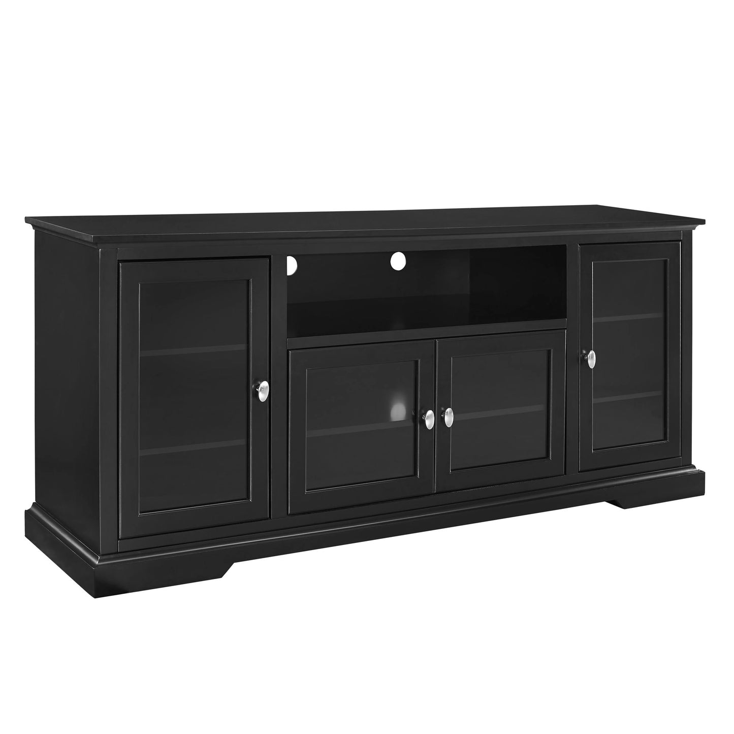 Transitional Classic 70" TV Stand For 80" TVs With 4 Glass Doors Walker Edison