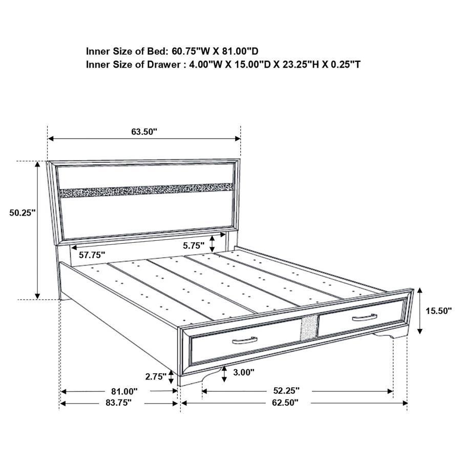 Miranda - Storage Wood Panel Bed CoasterEveryday