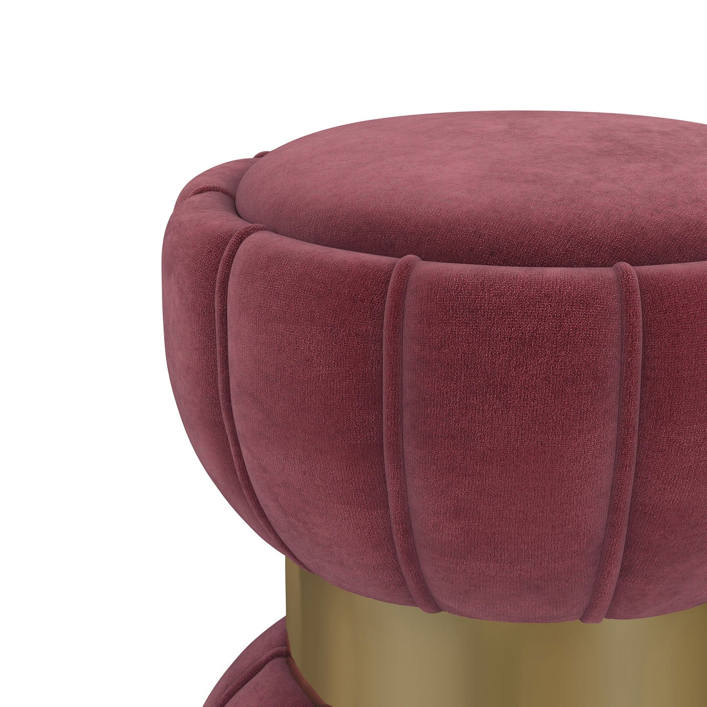 Round Upholstered Ottoman Pouf With Velvety Soft Upholstery Home Essentials