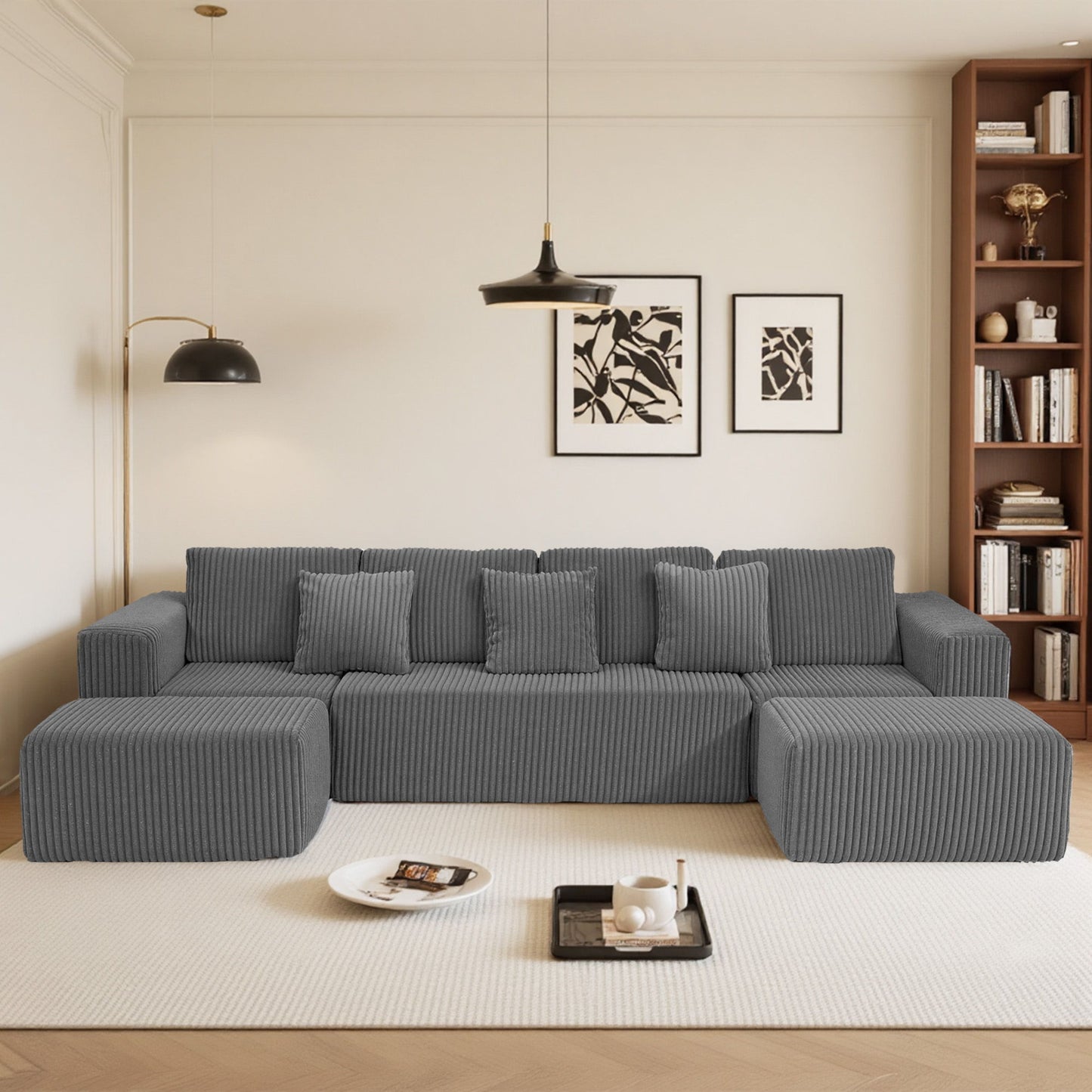 Modular U-Shaped Sectional Sofa With Reversible Design Home Essentials