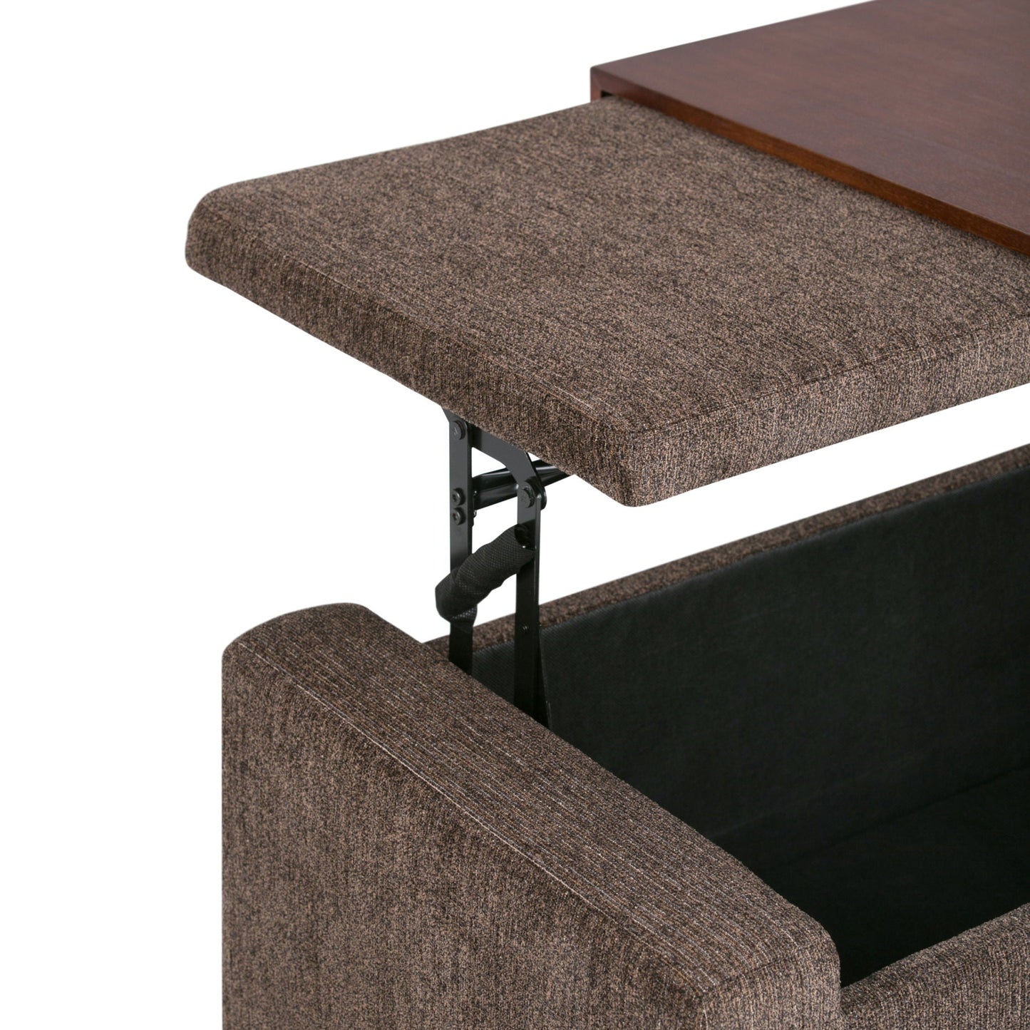 Bretton - Lift Top Storage Ottoman - Deep Umber Brown Simpli-Home
