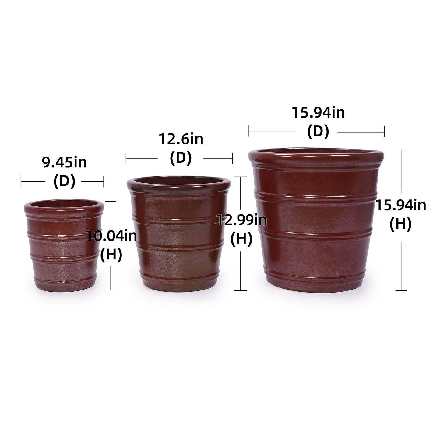 3 Pieces Flowerpot, Planter For Patio, Garden Or Windowsills Daily Nest