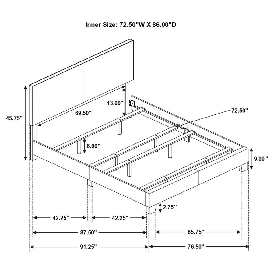 Dorian - Upholstered Panel Bed CoasterEveryday