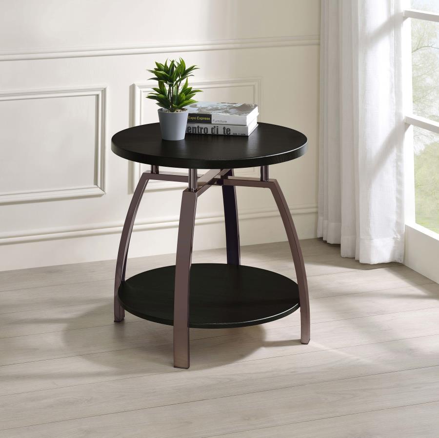 Dacre - Round Engineered Wood Top Table CoasterEssence