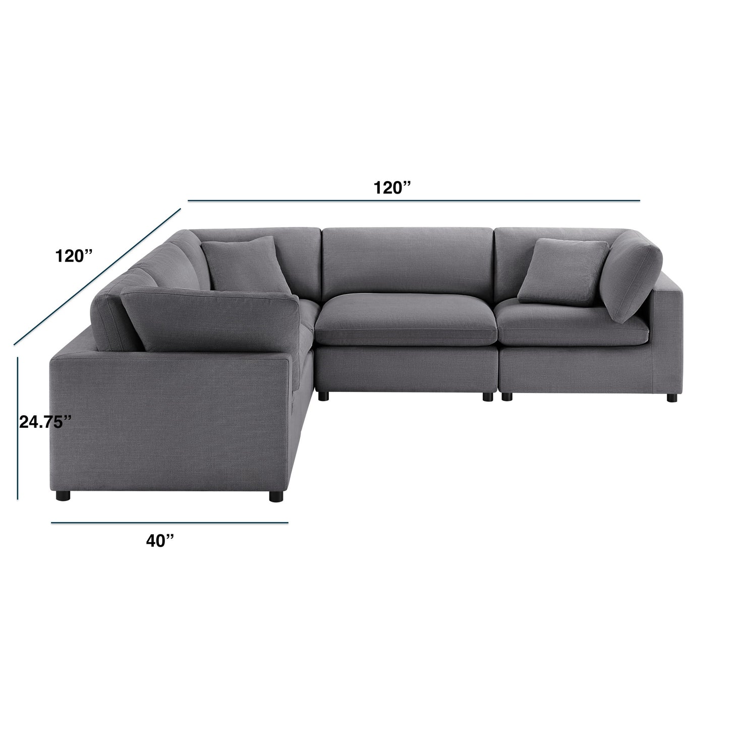 Cassandra - Modular 5 Piece Sectional Home Essentials