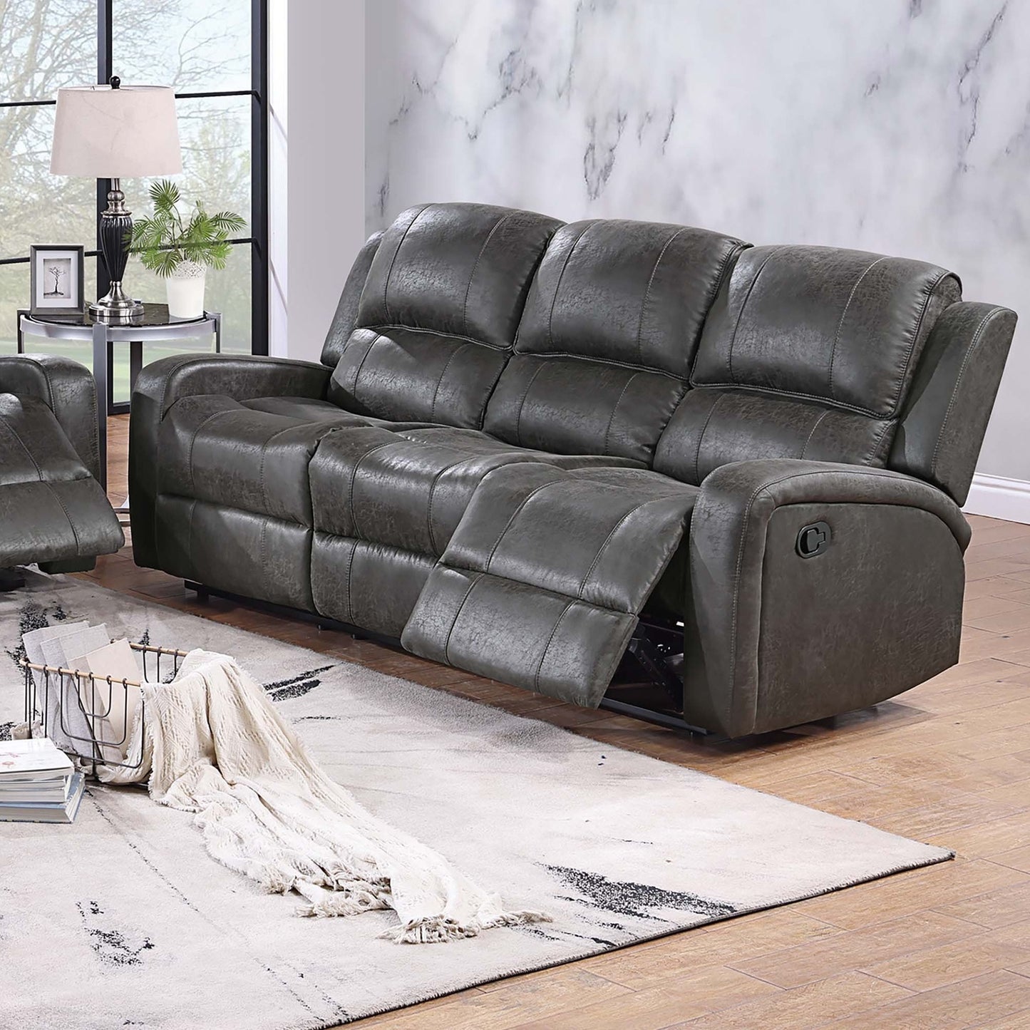 Modern Reclining Sofa With Padded Seat And Backrest Home Essentials