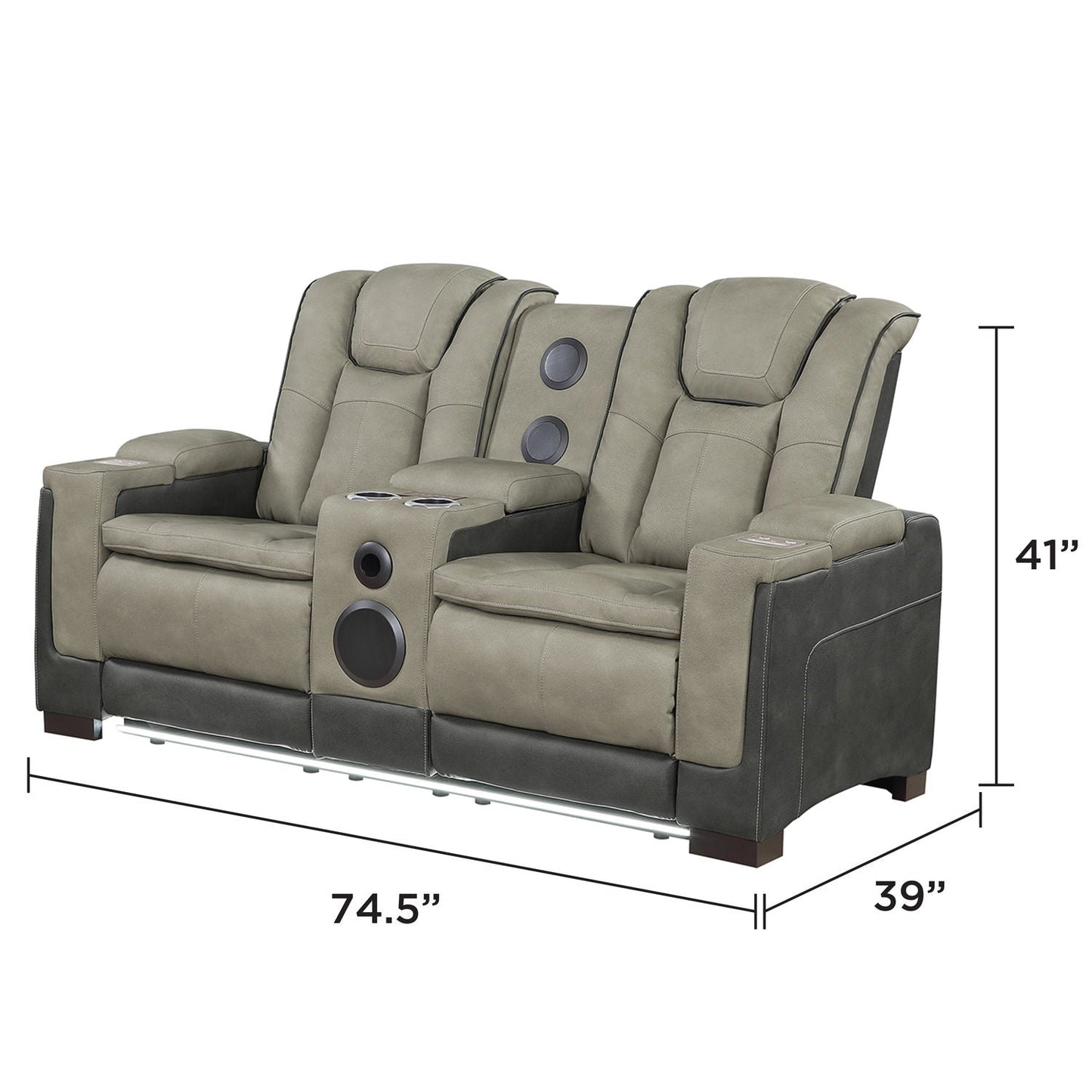 Bruno - Power Reclining Loveseat With Bluetooth Speakers Matrix Furniture Group