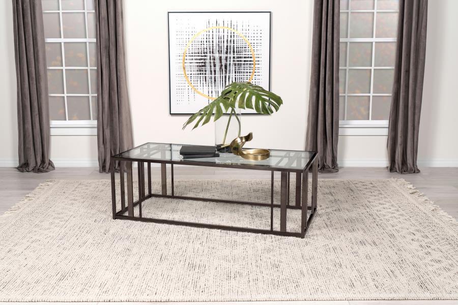 Adri - Rectangular Glass Top Coffee Table Coaster Fine Furniture